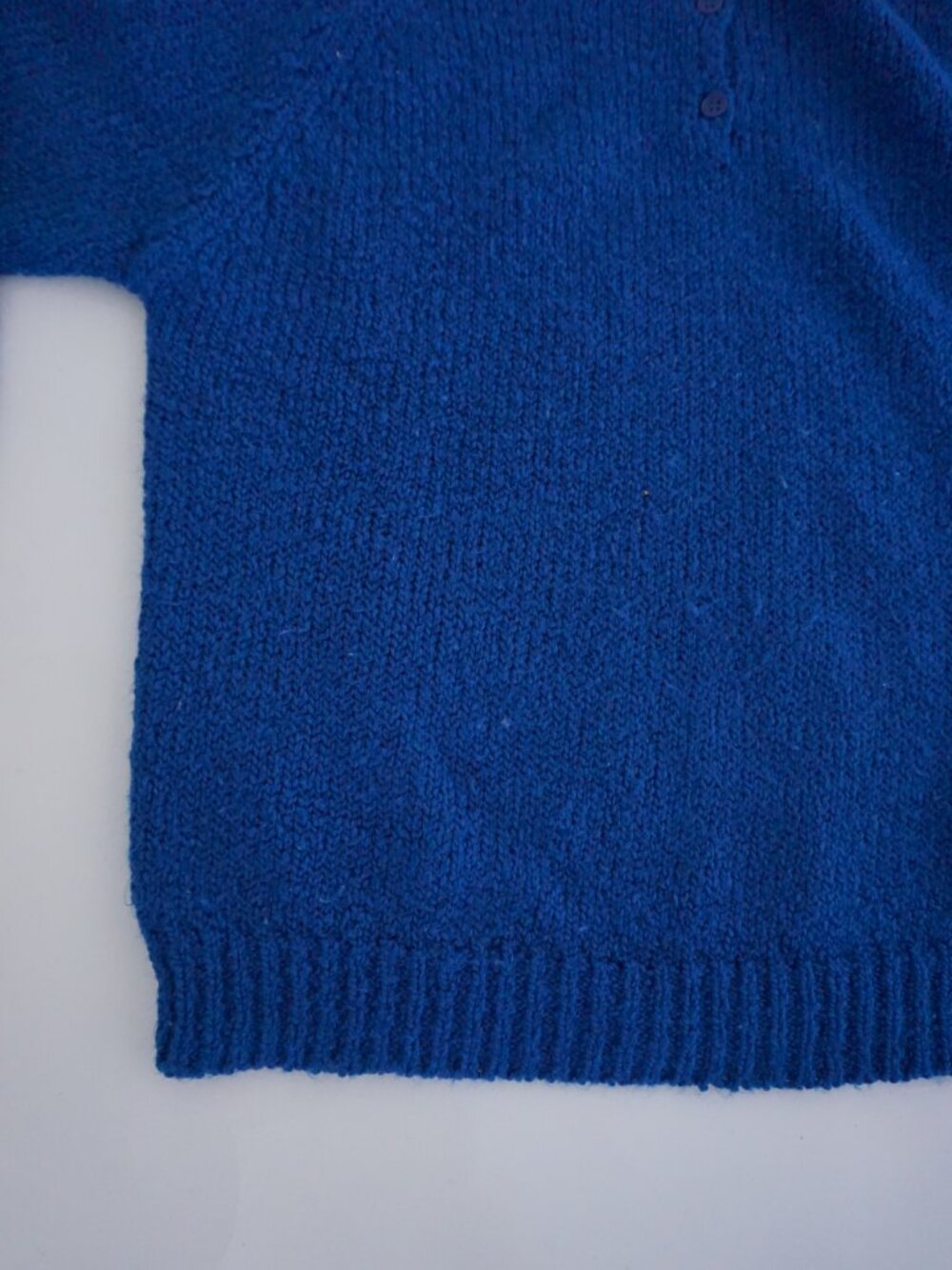Vintage Easton Park Cobalt Blue Knit Henley Button Textured Grandpa Sweater S - Picture 6 of 9